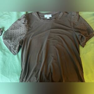 CeCe Black Short Sleeve Top